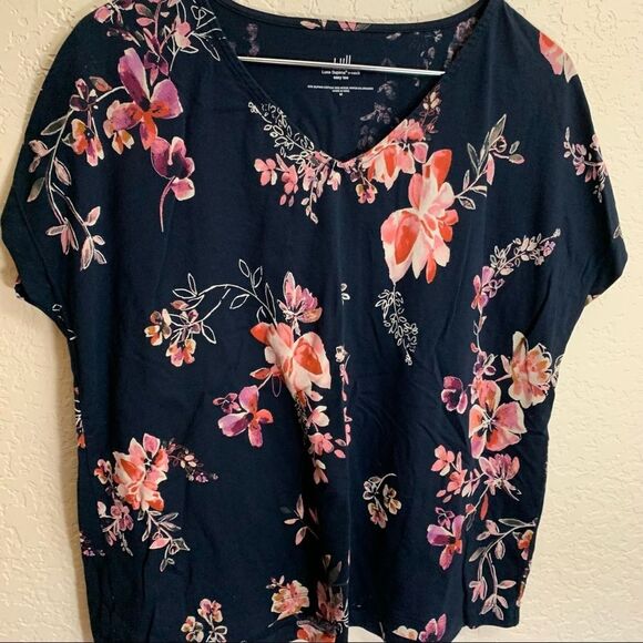 J. Jill Soft V-Neck Floral Easy Tee - Picture 4 of 8